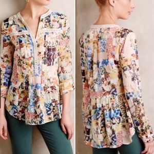 Maeve Anthropologie Abella top long or tab sleeve